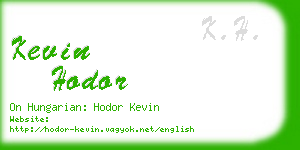 kevin hodor business card